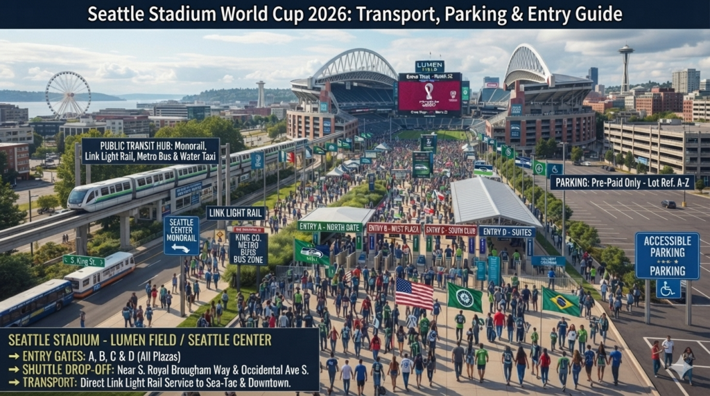 Seattle Stadium FIFA World Cup 2026 Lumen Field Transport Parking Seattle Stadium World Cup 2026 Transport Parking Entry Guide 1024x572 